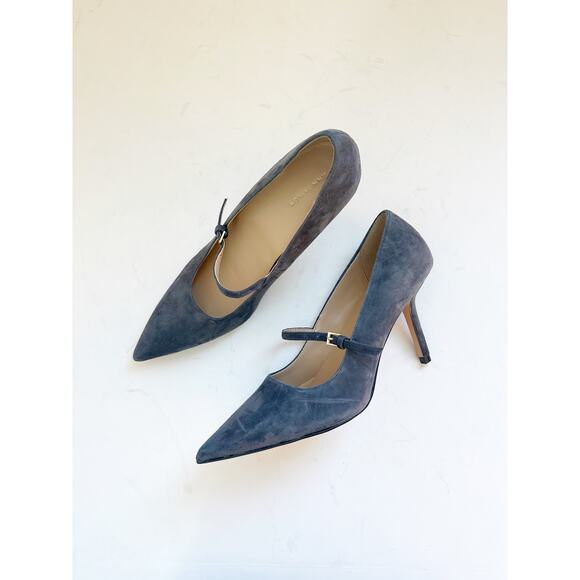 NWOB Ann Taylor Gray Suede Mary Jane Heel 7 - Picture 1 of 4